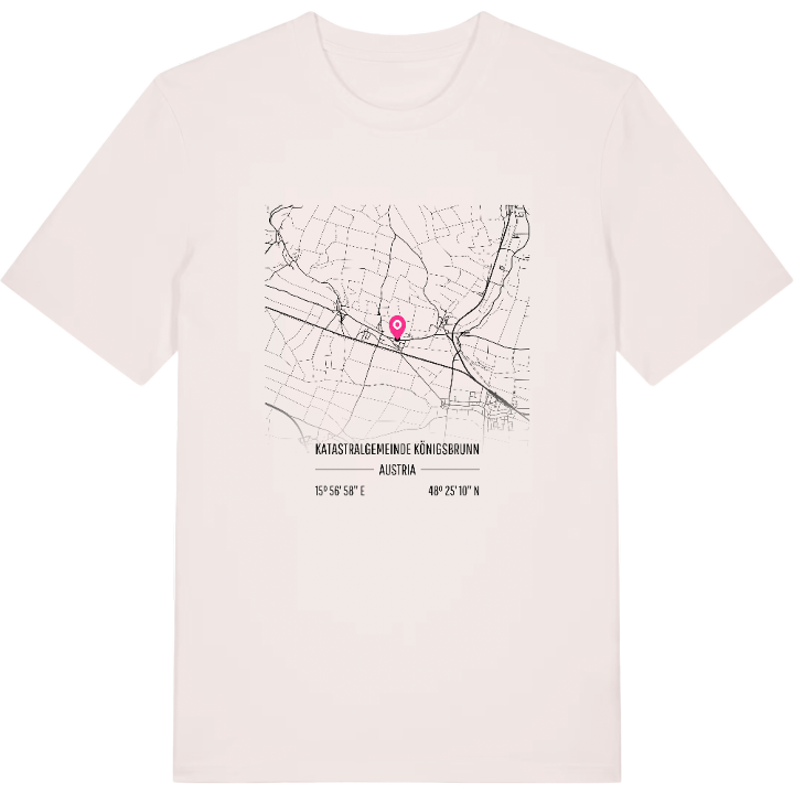Katastralgemeinde Königsbrunn karta t-shirt – t-shirt från PinShirt