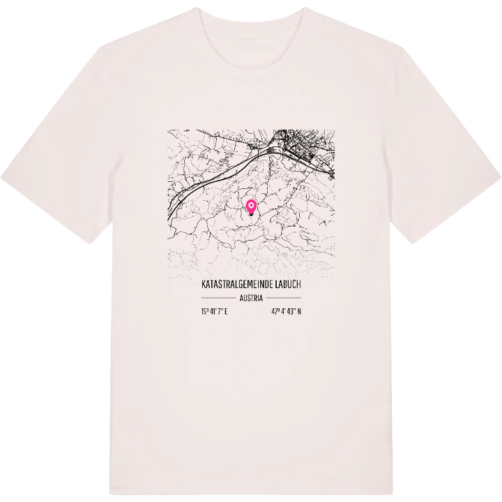 Katastralgemeinde Labuch karta t-shirt – t-shirt från PinShirt
