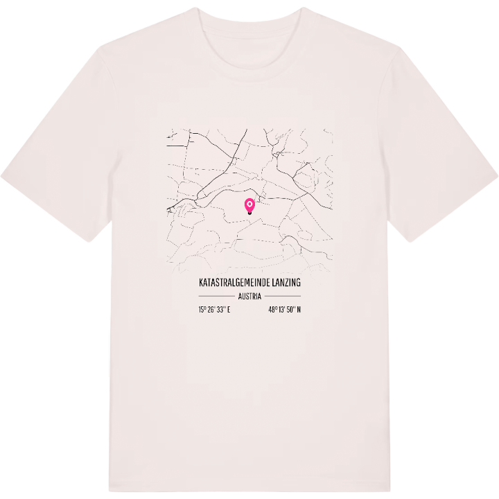 Katastralgemeinde Lanzing karta t-shirt – t-shirt från PinShirt