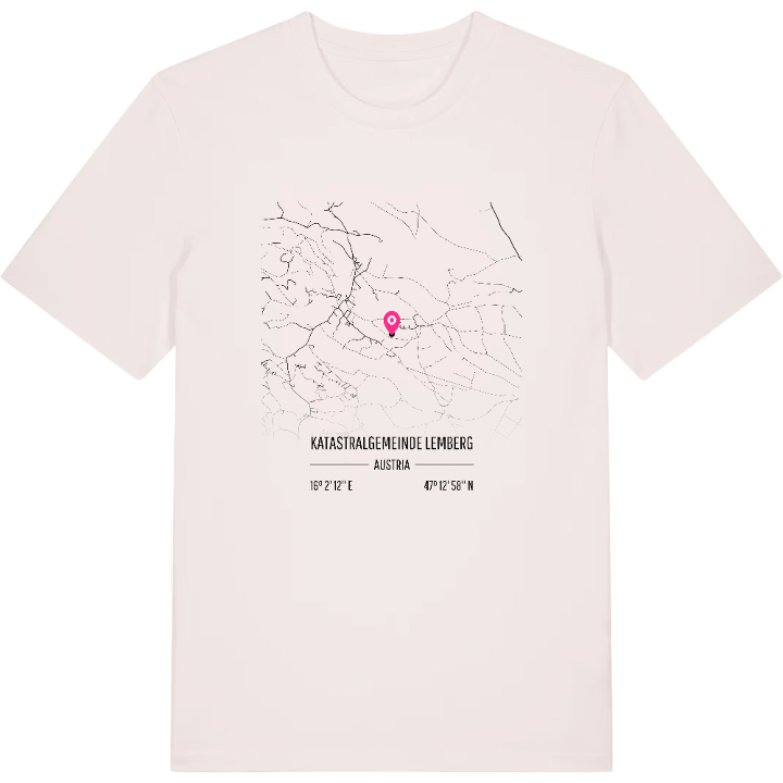 Katastralgemeinde Lemberg karta t-shirt – t-shirt från PinShirt