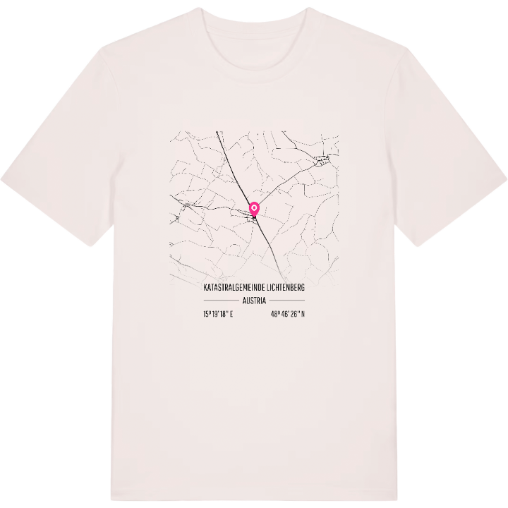 Katastralgemeinde Lichtenberg karta t-shirt – t-shirt från PinShirt