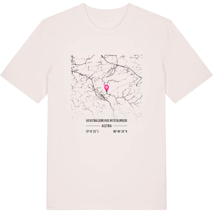 Katastralgemeinde Mitterlimberg karta t-shirt – t-shirt från PinShirt