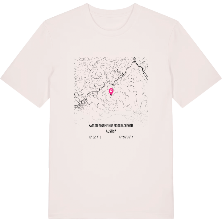 Katastralgemeinde Moosbachrotte karta t-shirt – t-shirt från PinShirt
