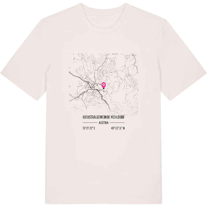 Katastralgemeinde Mühldorf karta t-shirt – t-shirt från PinShirt