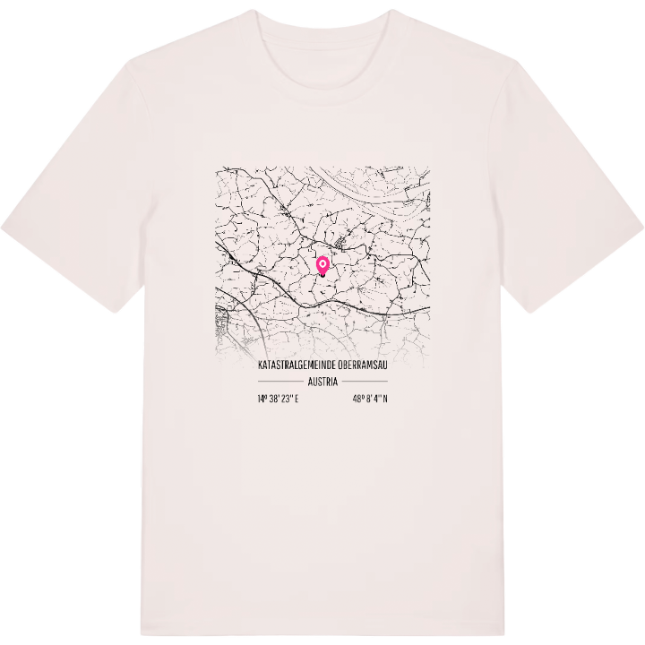 Katastralgemeinde Oberramsau karta t-shirt – t-shirt från PinShirt