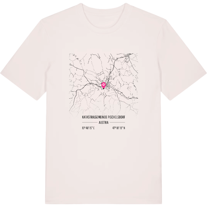 Katastralgemeinde Pischelsdorf karta t-shirt – t-shirt från PinShirt