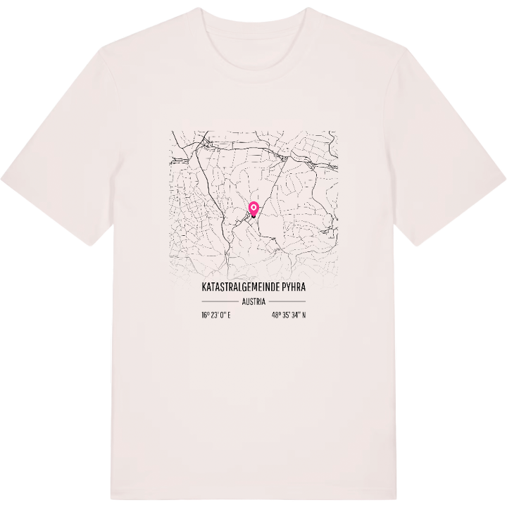 Katastralgemeinde Pyhra karta t-shirt – t-shirt från PinShirt