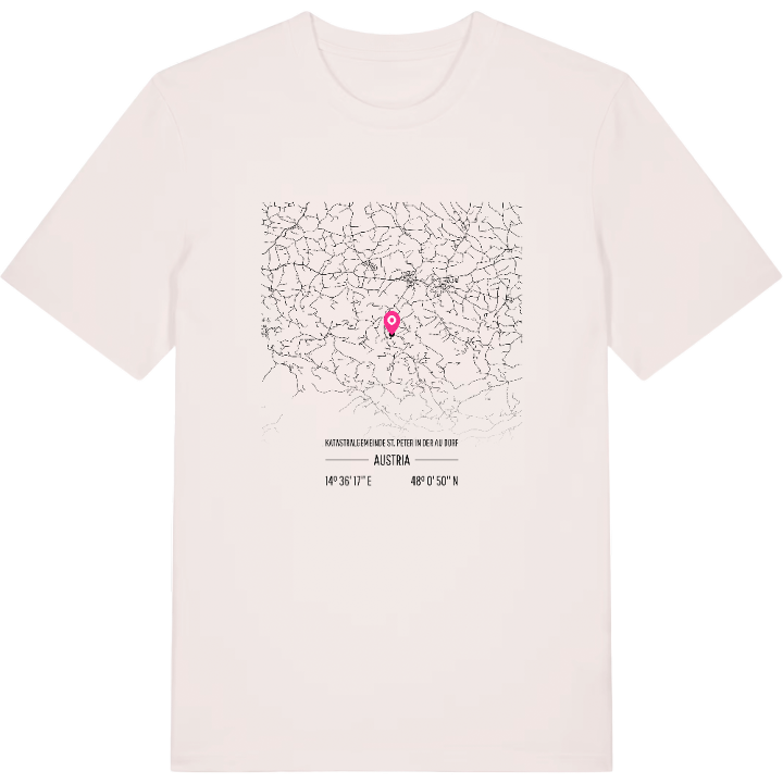 Katastralgemeinde St. Peter in der Au Dorf karta t-shirt – t-shirt från PinShirt
