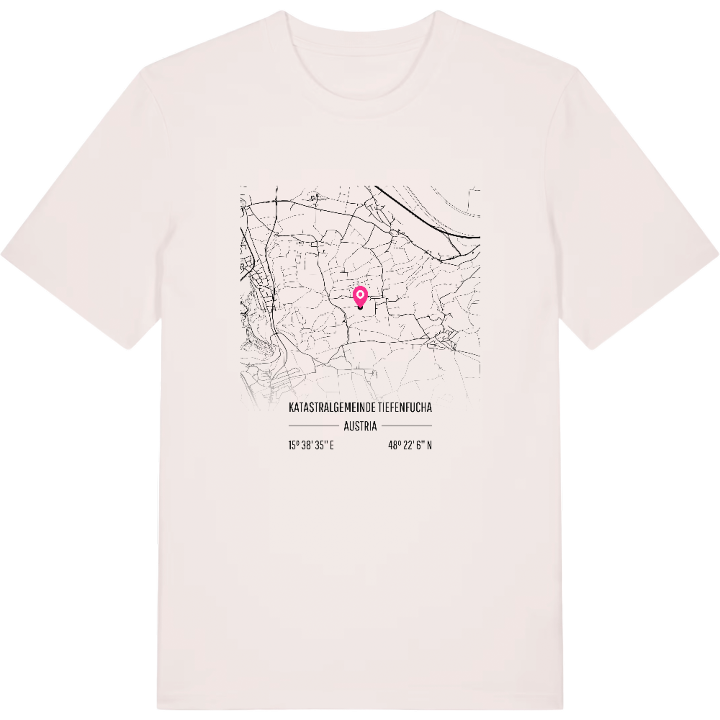 Katastralgemeinde Tiefenfucha karta t-shirt – t-shirt från PinShirt