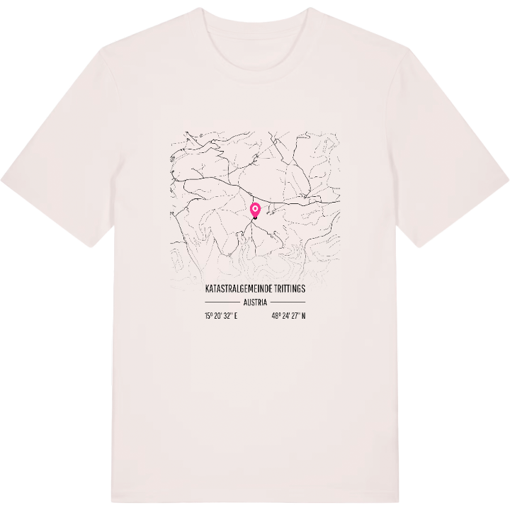 Katastralgemeinde Trittings karta t-shirt – t-shirt från PinShirt
