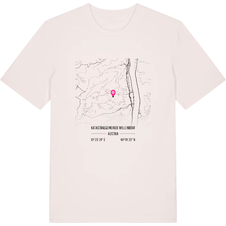 Katastralgemeinde Willendorf karta t-shirt – t-shirt från PinShirt