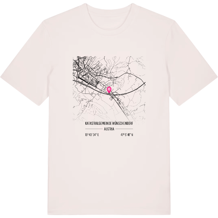 Katastralgemeinde Wünschendorf karta t-shirt – t-shirt från PinShirt