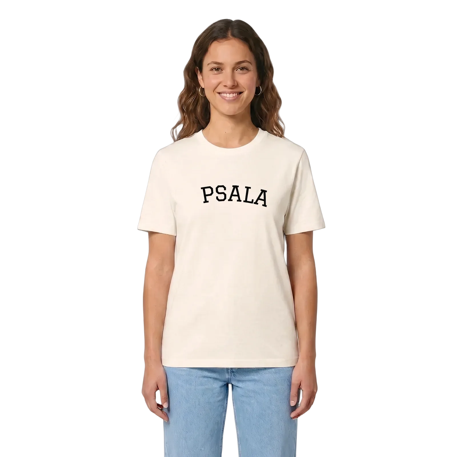 Ķīpsala böjd t-shirt – Vintage White, i miljö