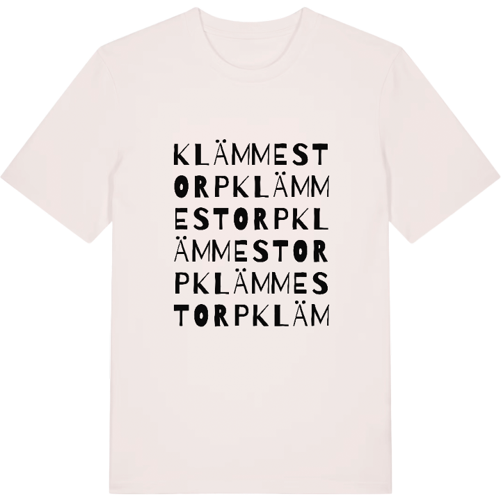 Klämmestorp ordlek t-shirt – t-shirt från PinShirt