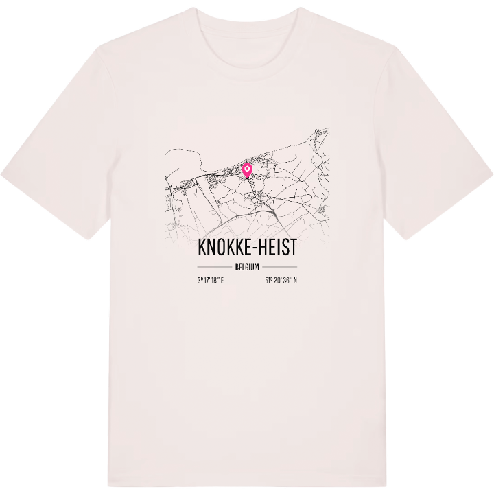 Knokke-Heist karta t-shirt – t-shirt från PinShirt
