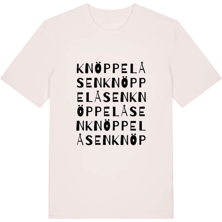 Knöppelåsen ordlek t-shirt – t-shirt från PinShirt