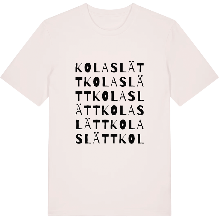 Kolaslätt ordlek t-shirt – t-shirt från PinShirt