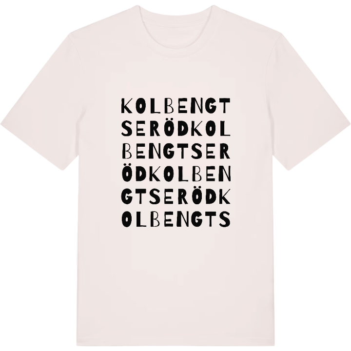 Kolbengtseröd ordlek t-shirt – t-shirt från PinShirt