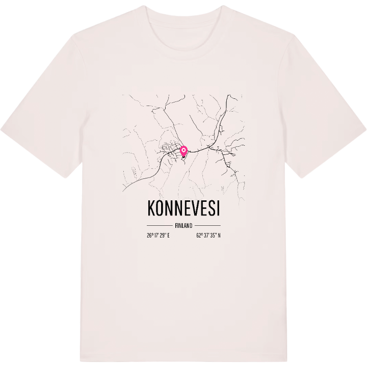 Konnevesi karta t-shirt – t-shirt från PinShirt