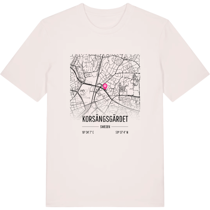 Korsängsgärdet karta t-shirt – t-shirt från PinShirt