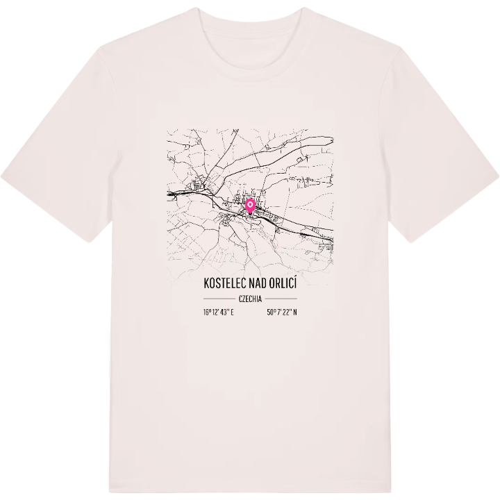 Kostelec nad Orlicí karta t-shirt – t-shirt från PinShirt