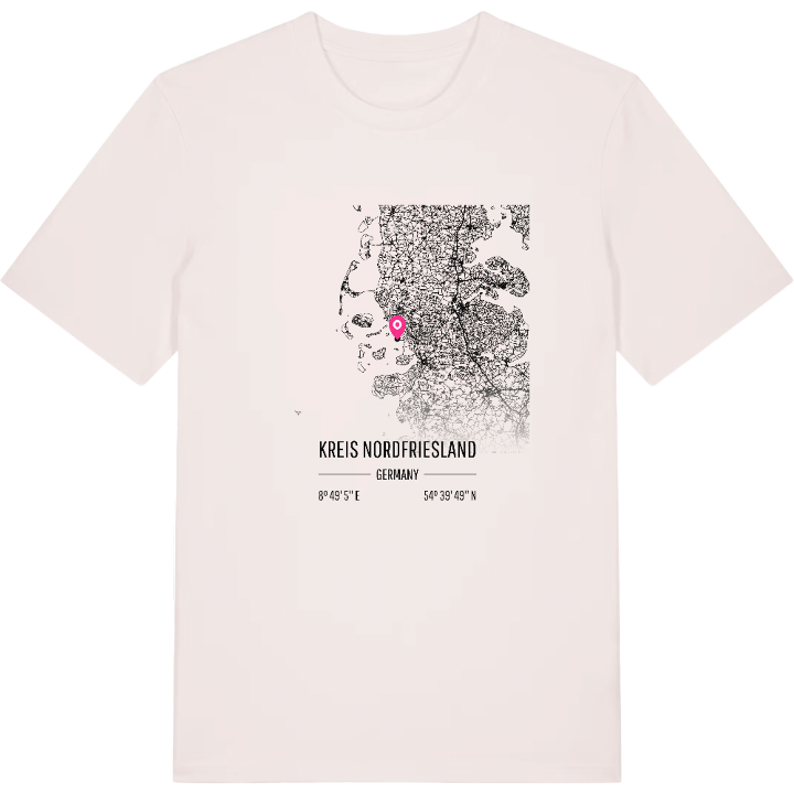 Kreis Nordfriesland karta t-shirt – t-shirt från PinShirt