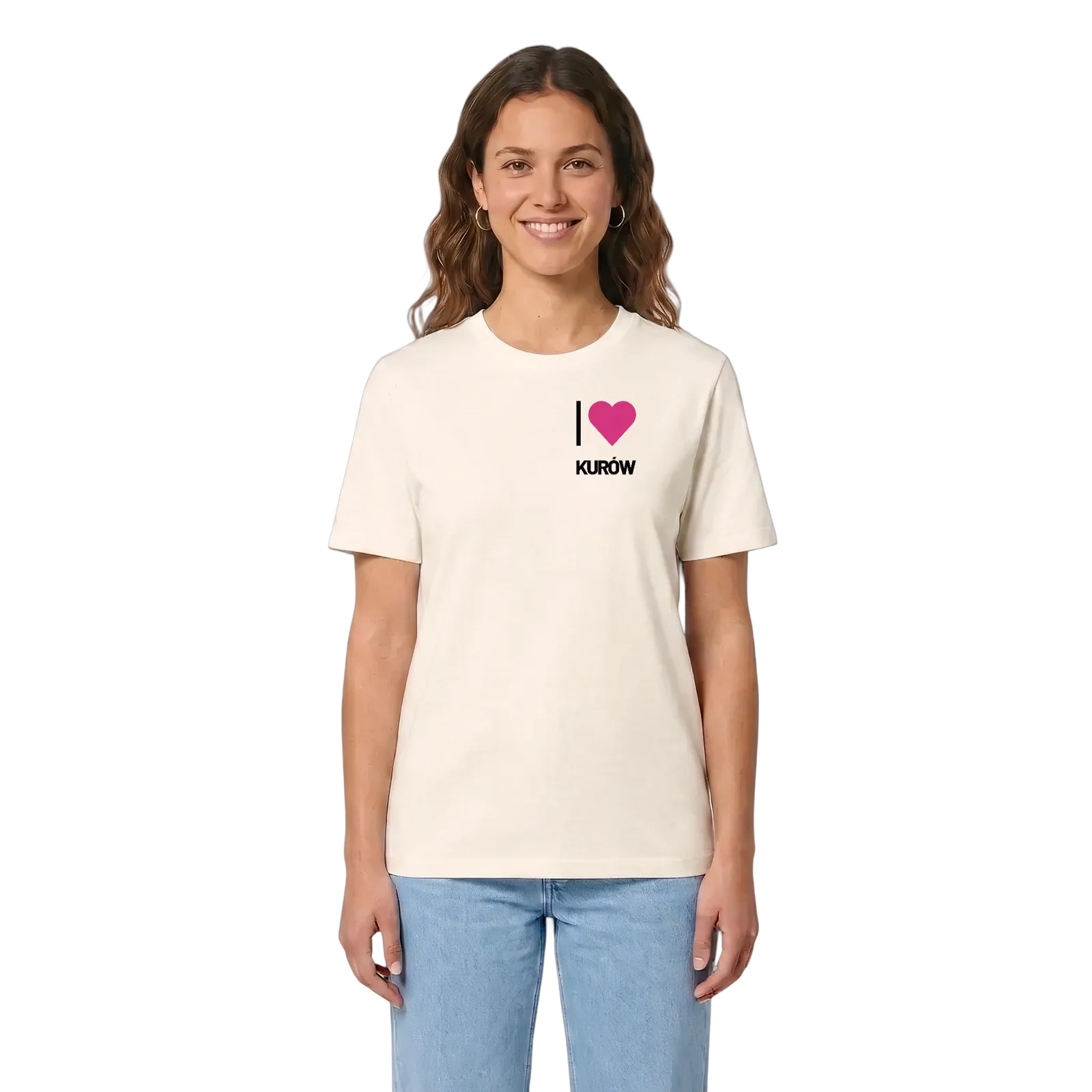 Jag älskar Kurów t-shirt litet tryck – Vintage White, i miljö