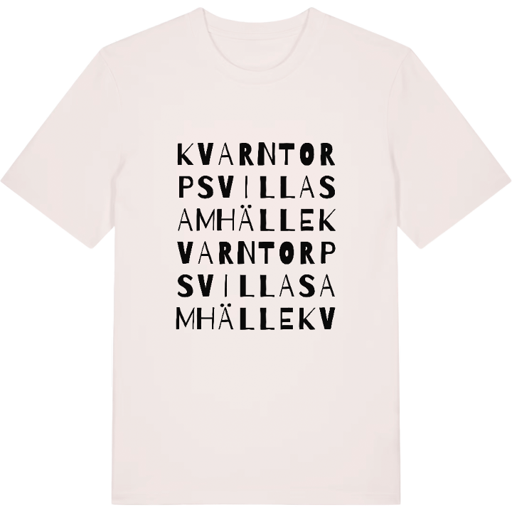 Kvarntorps villasamhälle ordlek t-shirt – t-shirt från PinShirt