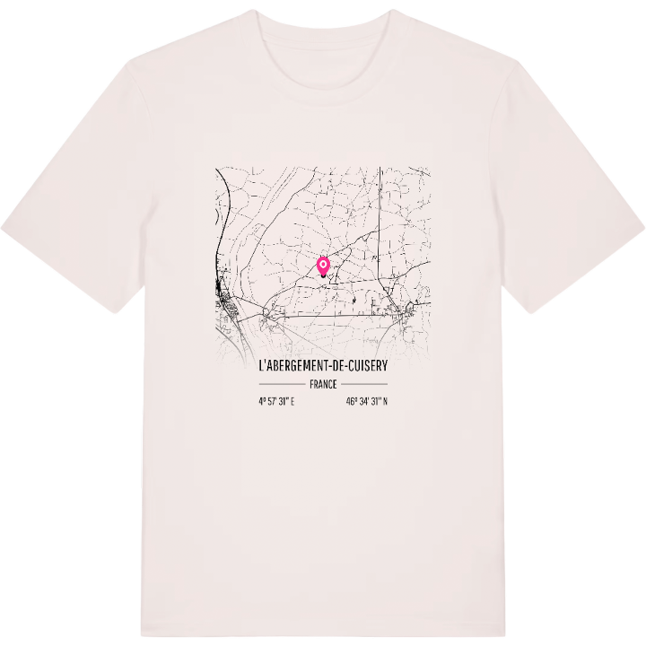 L'Abergement-de-Cuisery karta t-shirt – t-shirt från PinShirt