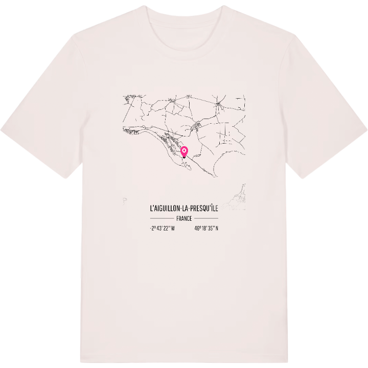 L'Aiguillon-la-Presqu'île karta t-shirt – t-shirt från PinShirt