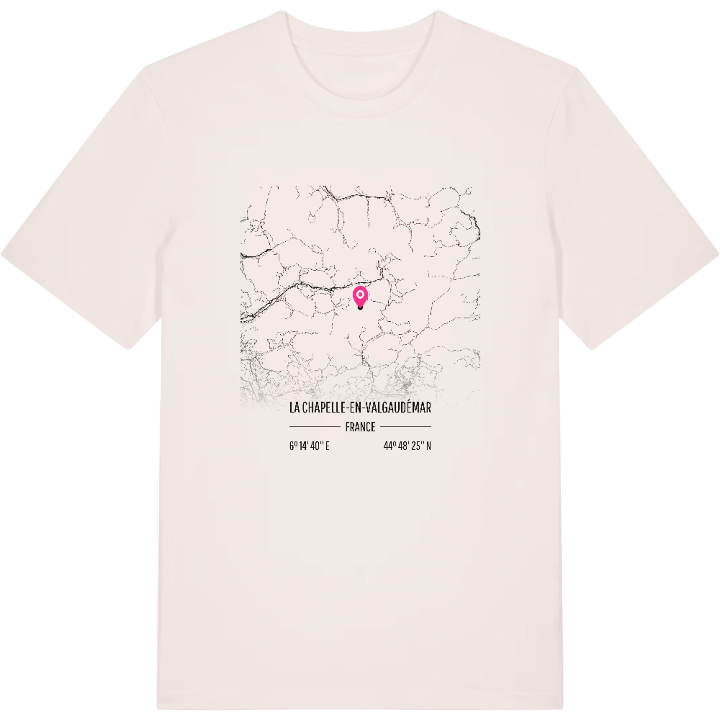 La Chapelle-en-Valgaudémar karta t-shirt – t-shirt från PinShirt