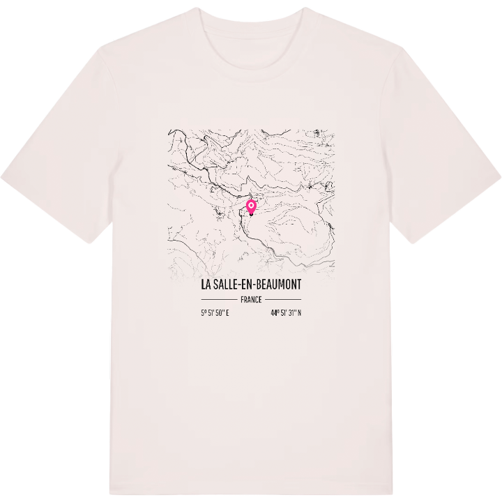 La Salle-en-Beaumont karta t-shirt – t-shirt från PinShirt