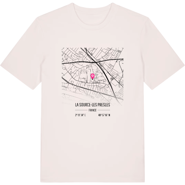La Source-Les Presles karta t-shirt – t-shirt från PinShirt