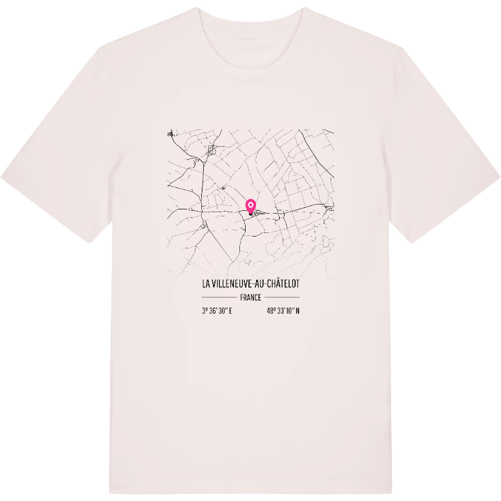 La Villeneuve-au-Châtelot karta t-shirt – t-shirt från PinShirt
