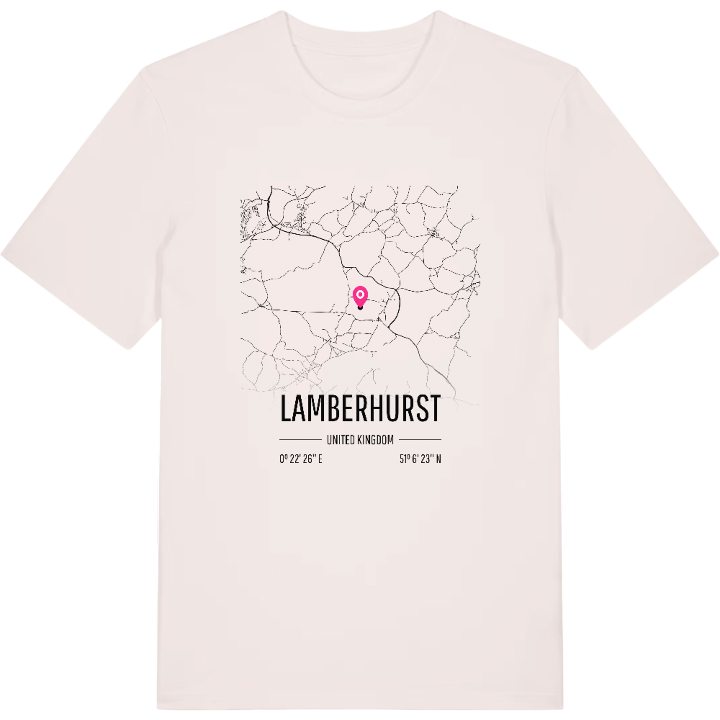 Lamberhurst karta t-shirt – t-shirt från PinShirt