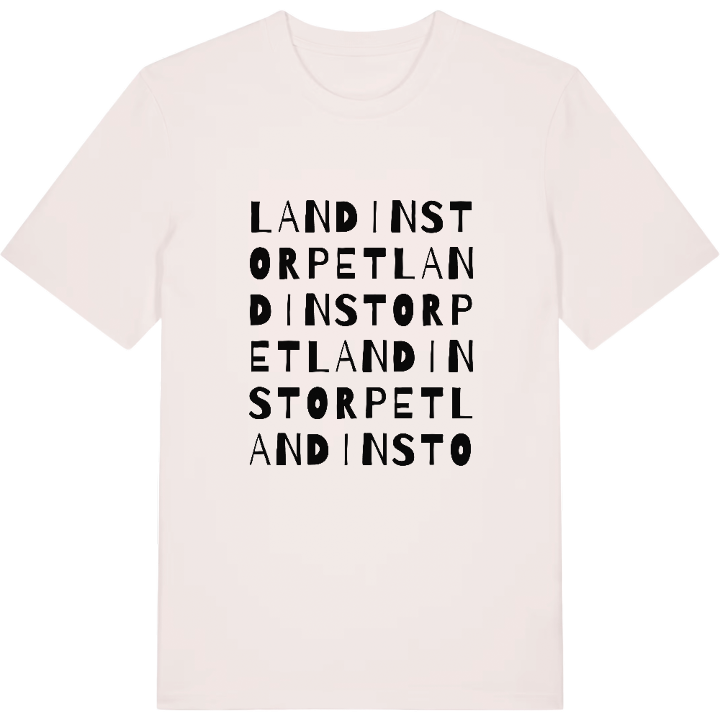 Landinstorpet ordlek t-shirt – t-shirt från PinShirt