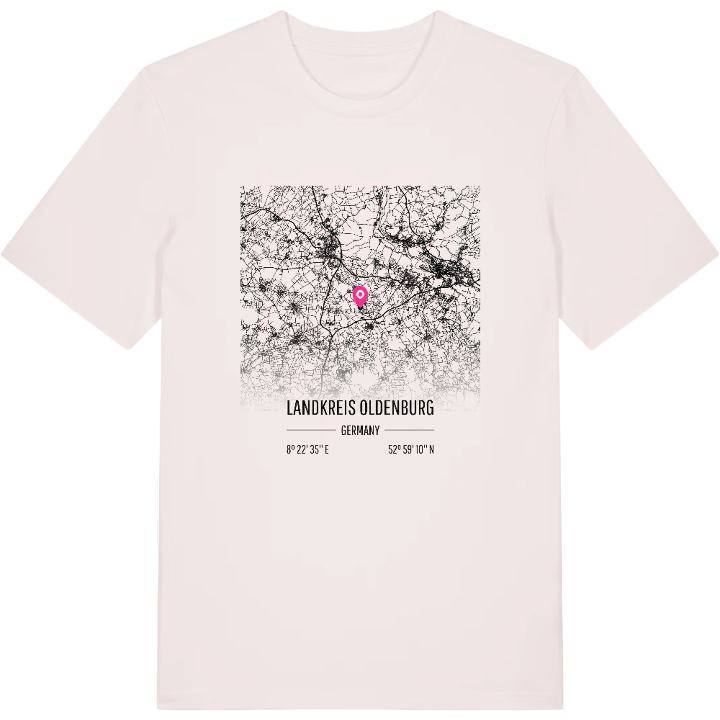 Landkreis Oldenburg karta t-shirt – t-shirt från PinShirt