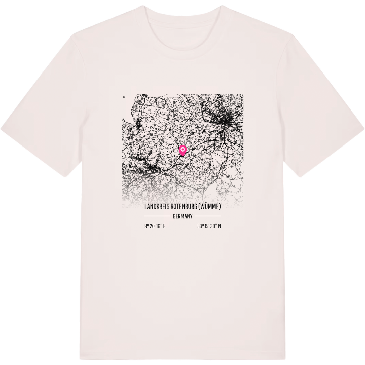 Landkreis Rotenburg (Wümme) karta t-shirt – t-shirt från PinShirt