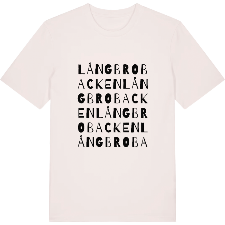 Långbrobacken ordlek t-shirt – t-shirt från PinShirt