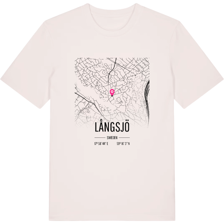 Långsjö karta t-shirt – t-shirt från PinShirt