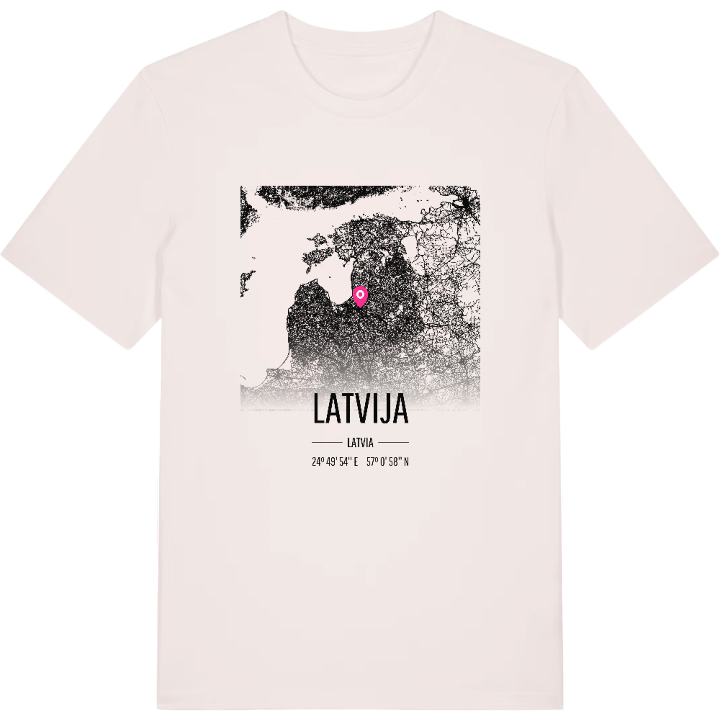 Latvija karta t-shirt – t-shirt från PinShirt