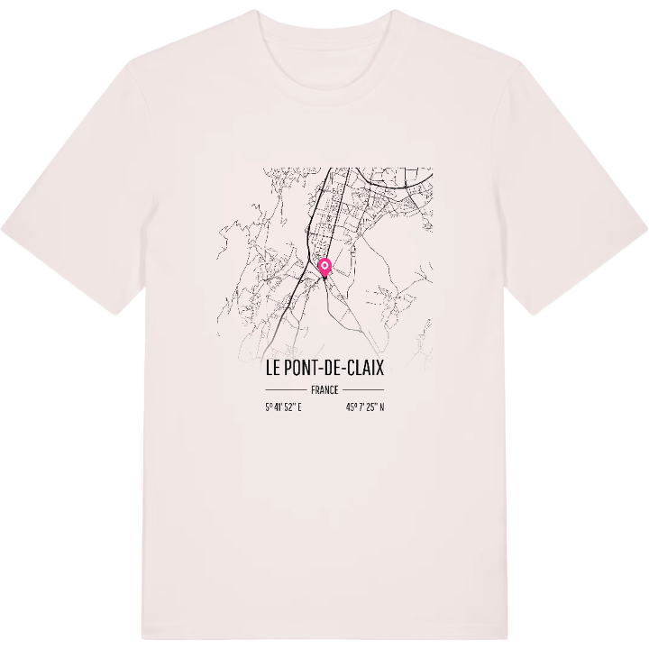 Le Pont-de-Claix karta t-shirt – t-shirt från PinShirt