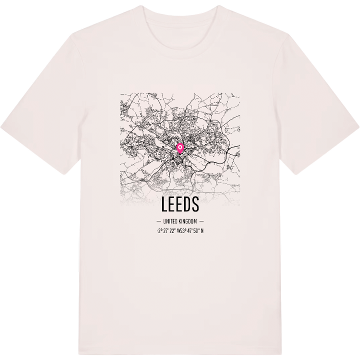 Leeds karta t-shirt – t-shirt från PinShirt
