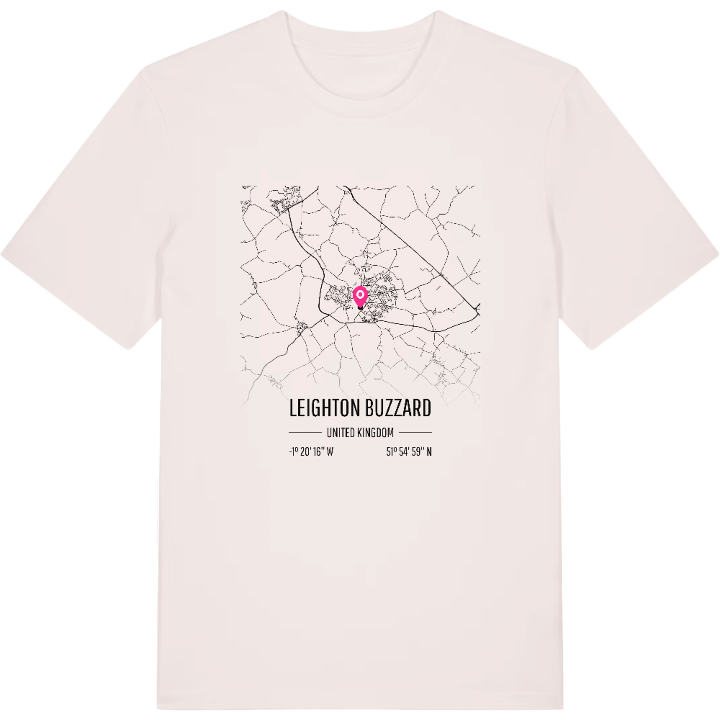 Leighton Buzzard karta t-shirt – t-shirt från PinShirt