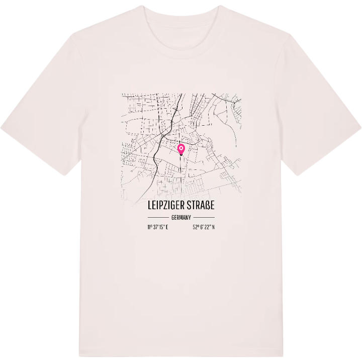 Leipziger Straße karta t-shirt – t-shirt från PinShirt