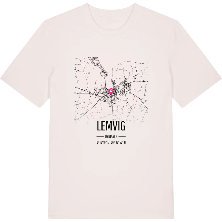 Lemvig karta t-shirt – t-shirt från PinShirt