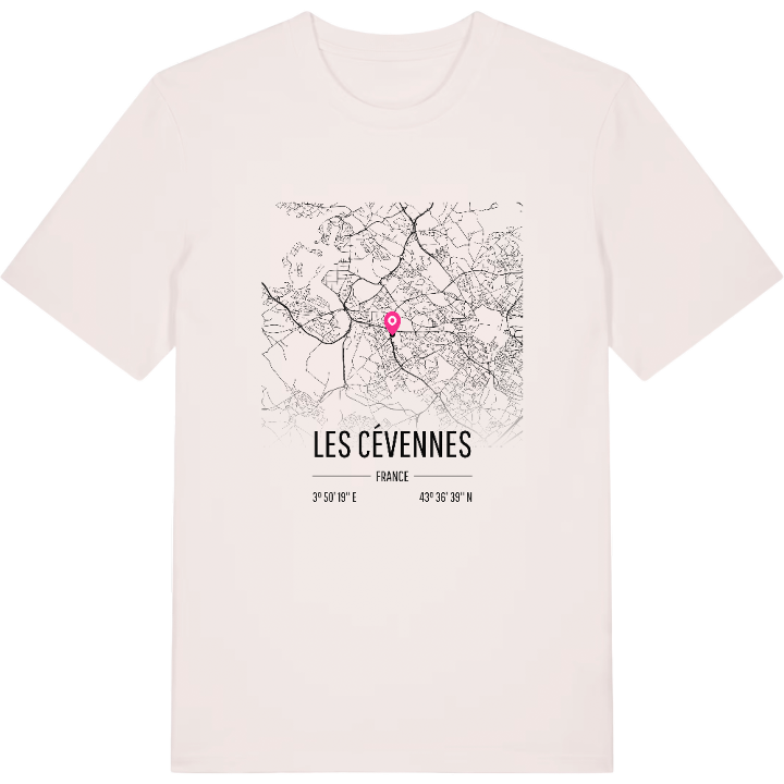 Les Cévennes karta t-shirt – t-shirt från PinShirt