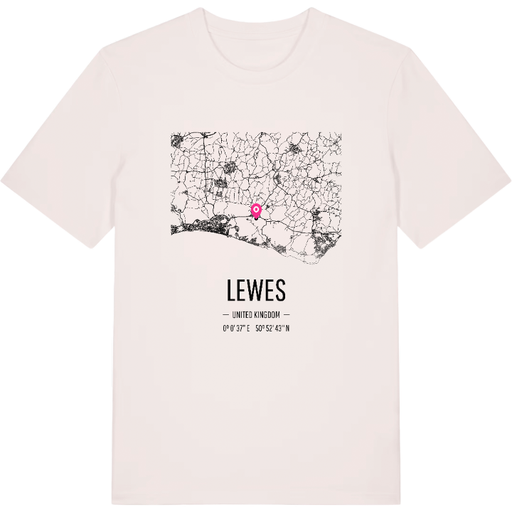 Lewes karta t-shirt – t-shirt från PinShirt