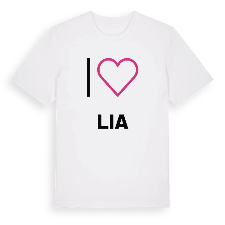 Jag älskar Lia t-shirt stort tryck – t-shirt från PinShirt