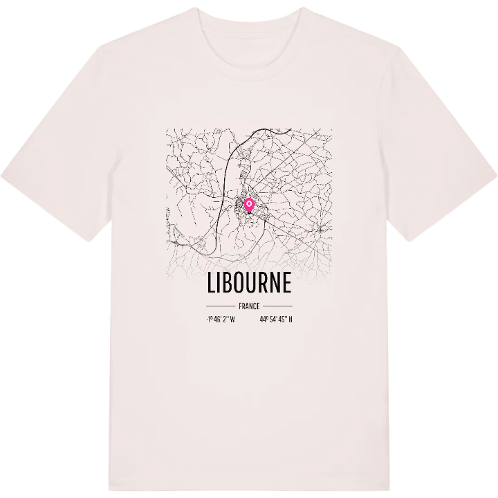 Libourne karta t-shirt – t-shirt från PinShirt